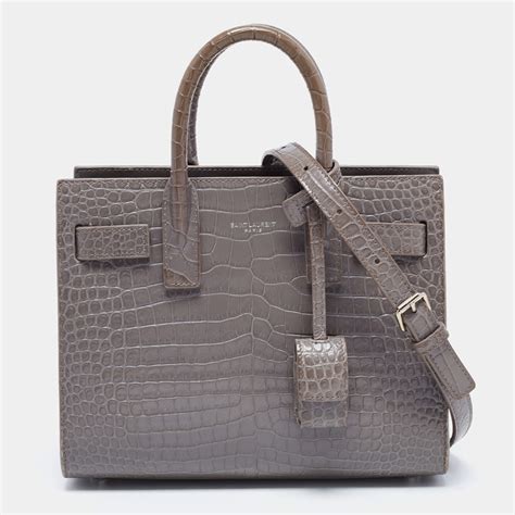 ysl sac de jour grey croc|SAINT LAURENT Sac De Jour nano croc.